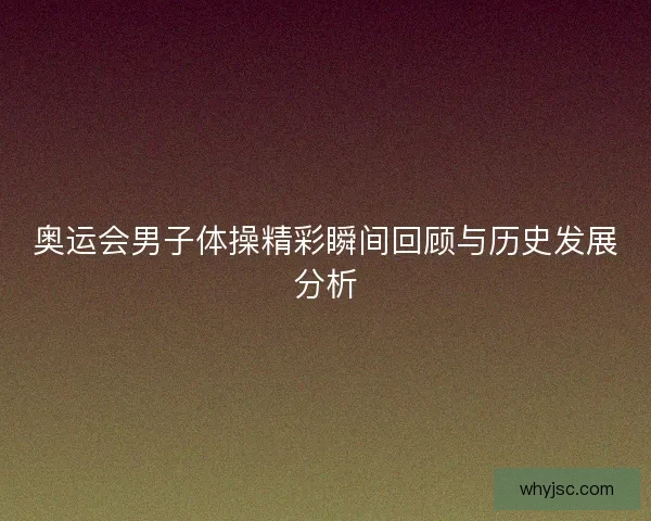 奥运会男子体操精彩瞬间回顾与历史发展分析