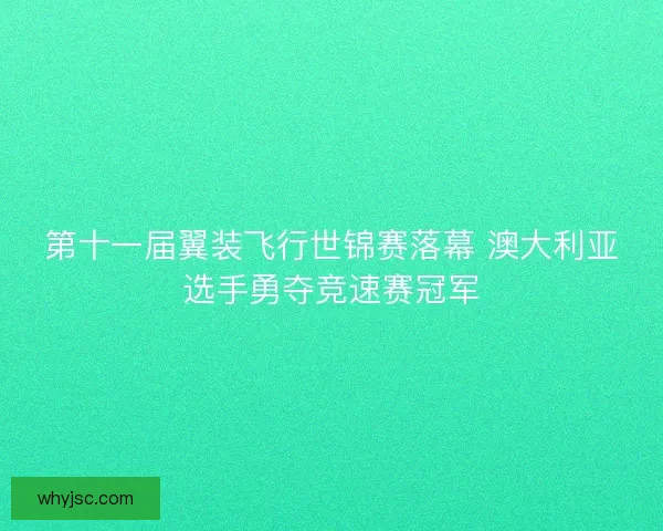 第十一届翼装飞行世锦赛落幕 澳大利亚选手勇夺竞速赛冠军