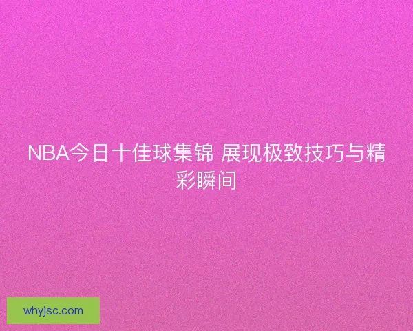 NBA今日十佳球集锦 展现极致技巧与精彩瞬间